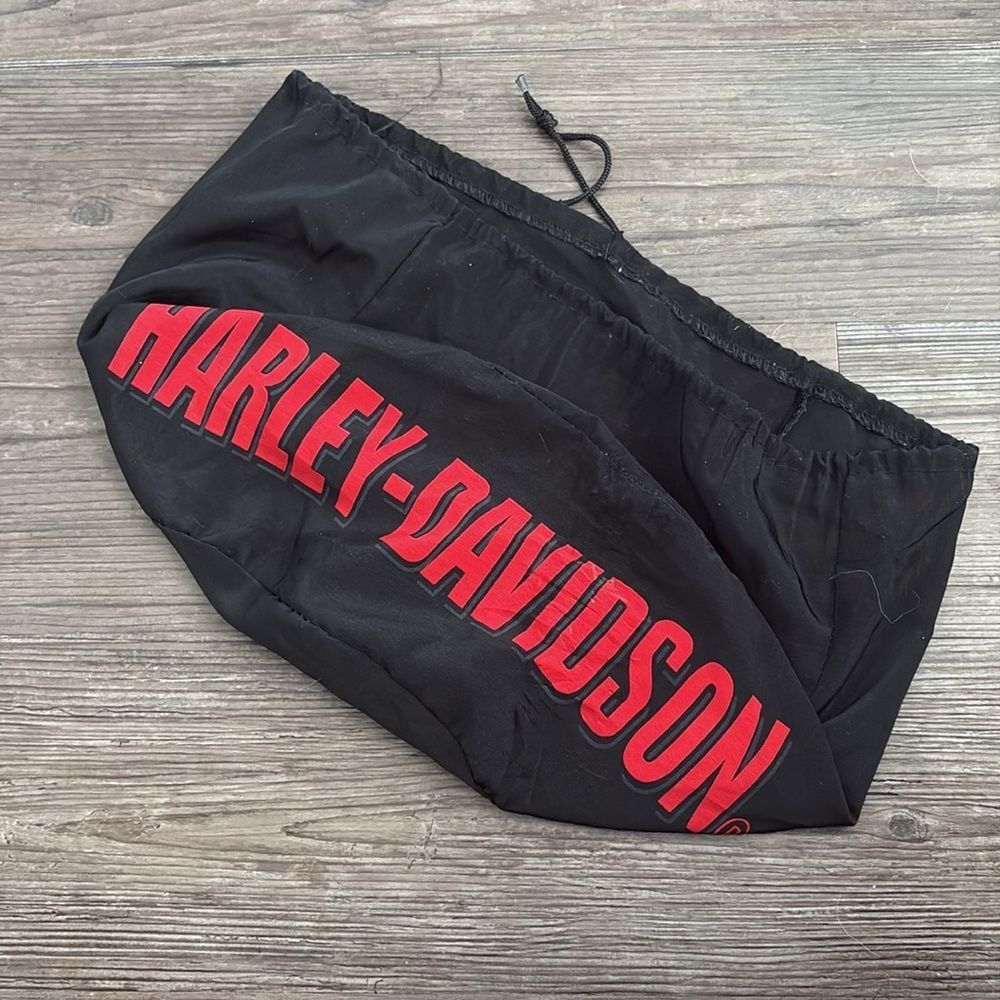 HARLEY DAVIDSON BLACK RED DUST COVER DRAWSTRING BAG - Picture 2 of 3